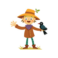 Cartoon funny scarecrow vector