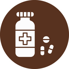 Pills Bottle  Glyph Circle Icon