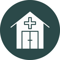 Obraz premium Emergency Room Glyph Circle Icon