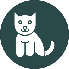 Cat  Glyph Circle Icon