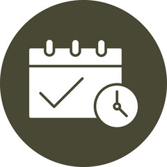 Calendar Last Day  Glyph Circle Icon