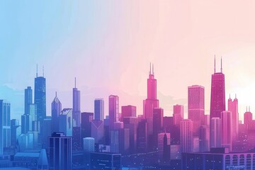 digital art concept featuring vibrant neon cityscape