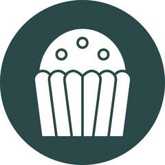 Cupcake  Glyph Circle Icon