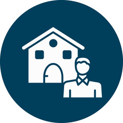 Real Estate Agent  Glyph Circle Icon