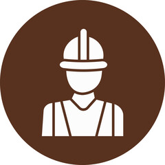 Worker  Glyph Circle Icon