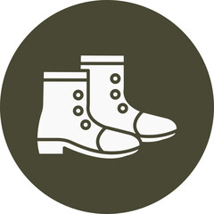 Boot  Glyph Circle Icon