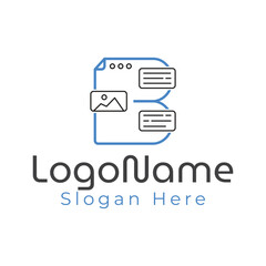 Modern b letter chat logo design vector for business and company