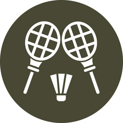 Badminton  Glyph Circle Icon