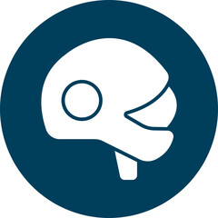 Bike Helmet  Glyph Circle Icon