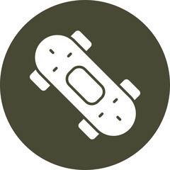 Skateboard  Glyph Circle Icon