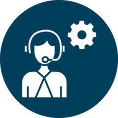 It Support  Glyph Circle Icon
