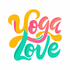 Yoga love design on white background showcased in art piece