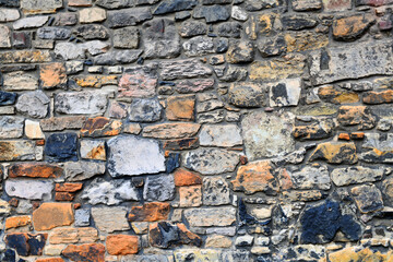 Edinburgh Castle wall stonework texture.