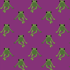 The pattern is a cute frog sitting