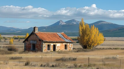 A lonely house in the middle of nowhere