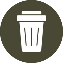 Trash  Glyph Circle Icon