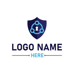 Modern tech secure logo design vector for business and company
