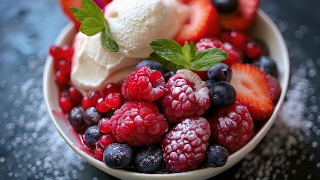 The meal finishes with a decadent dessert made with handpicked berries and herbs.