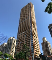 Fototapeta premium A tall residential building with many windows