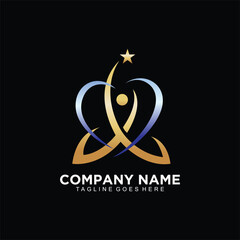 Abstract human logo design for celebration