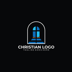 Cross logo design concept for christian community or church