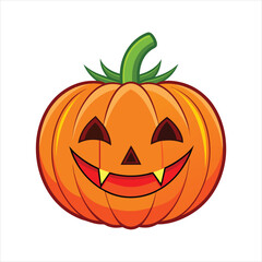 Cartoon Halloween pumpkin vector illustration