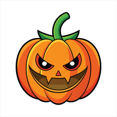 Cartoon Halloween pumpkin vector illustration