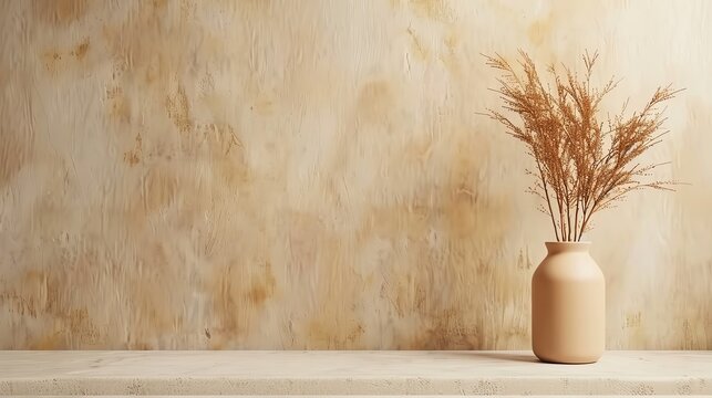 Neutral tones in a modern living room, showcasing a refined look and minimalist composition, close up, interior design theme, realistic, overlay, with a backdrop of beige walls