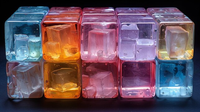 X-ray scan of a Rubiks cube, showing the internal mechanism and arrangement of colors.