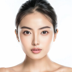 Obraz premium 20-25 year old Beauty Asian women spa skin healthy on 100% isolate white background.