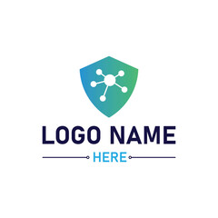Modern tech secure logo design vector for business and company