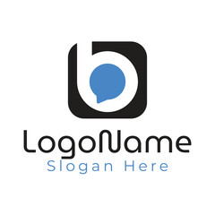 Modern b letter chat logo design vector for business and company © MdRakibur