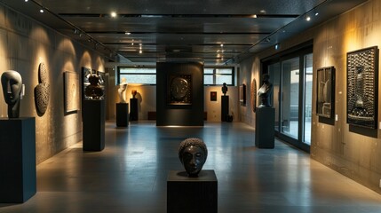 virtual tour in a museum gallery capturing a sleek modern muse 