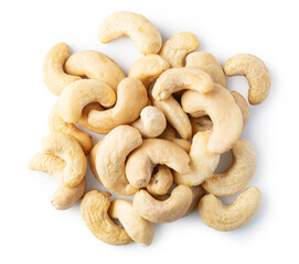 cashew nuts on white background
