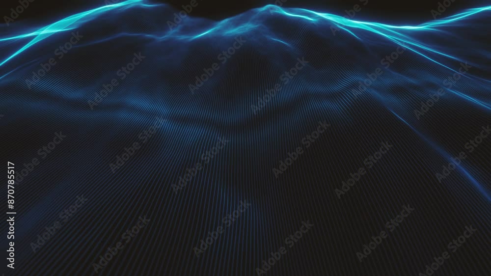 Poster abstract digital ocean surface background/ animation of an abstract background with quiet digital oc