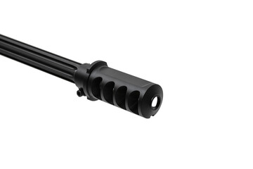 Large caliber sniper rifle. Long range weapon. Isolate on a white back.