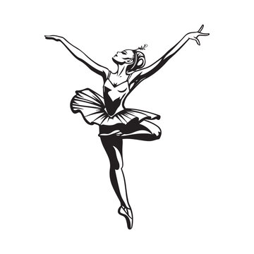 recommend clip art: Ballet Dancers  Vector Image. Ballet dancer in action on white background