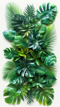 recommend clip art: tropical plants including monstera, palm, rubber plant, pine, and fern