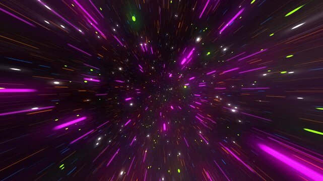 Shooting star zoom hyperspace. Lightspeed time star travel. Futuristic background