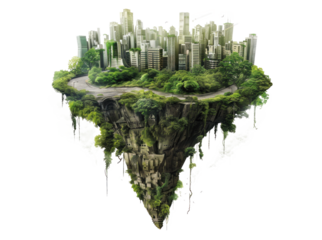 Floating City with Greenery