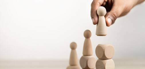 Happy and enjoy Stand out from the crowd and different creative idea concepts, Hierarchy, power,One...