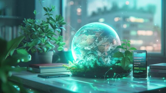 A corporate report highlighting ESG (Environmental, Social, Governance) metrics within the green energy sector, showcasing sustainable business practices in the renewable energy industry