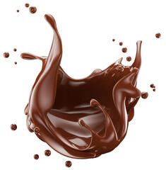 chocolate splash isolated on white background. Clipping path. 3d render