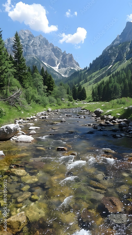 Canvas Prints stones in the river in the mountains