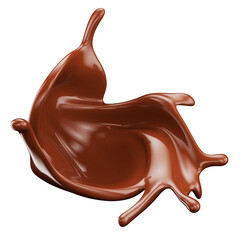 chocolate splash isolated on white background. Clipping path. 3d render