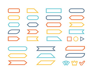 Obraz premium シンプルなバナーフレームのバリエーションセット