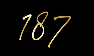  Number Gold Casual Modern Logo