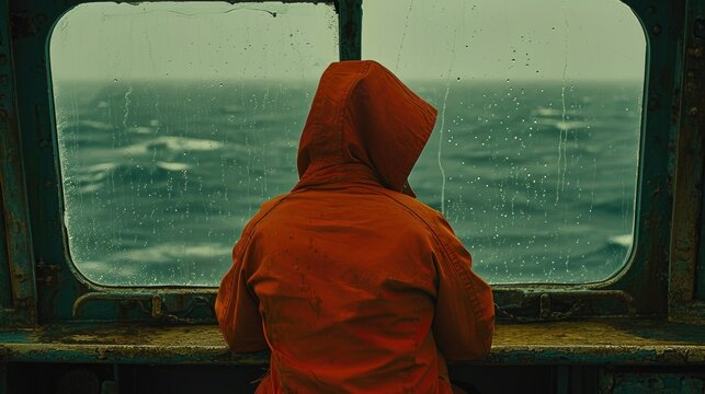 Worker Gazing at the Arctic Sea