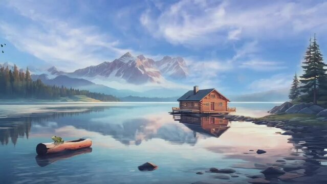 Tranquil mountain views with beautiful lakes