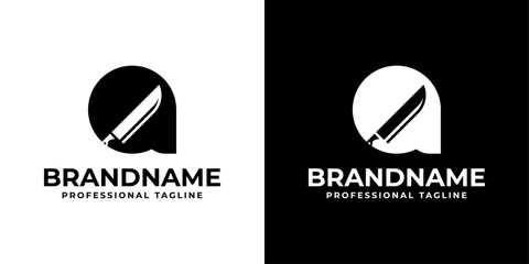 Fototapeta premium Letter A Knife Lowercase Logo, for Butcher Shops or Restaurant Branding